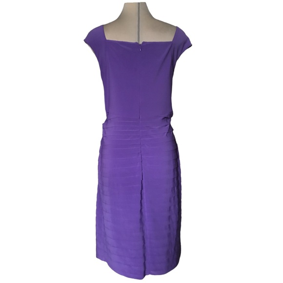 Adrianna Papell   Luxury Designer Purple Sleeveless Sheath Dress Size 14 - Picture 6 of 15